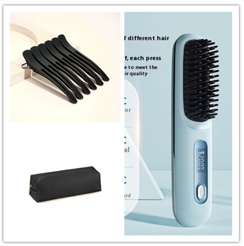 "2-in-1 Hair Straightener Brush"