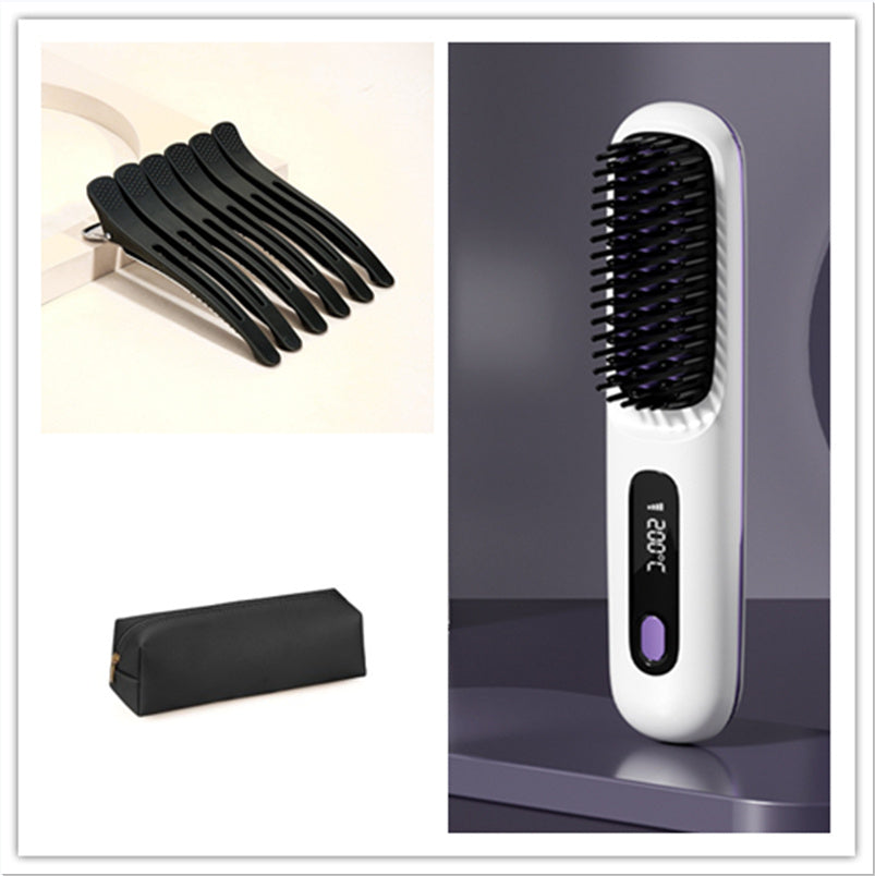 "2-in-1 Hair Straightener Brush"