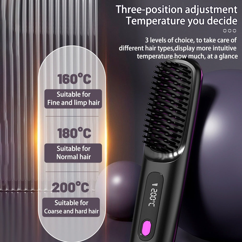 "2-in-1 Hair Straightener Brush"